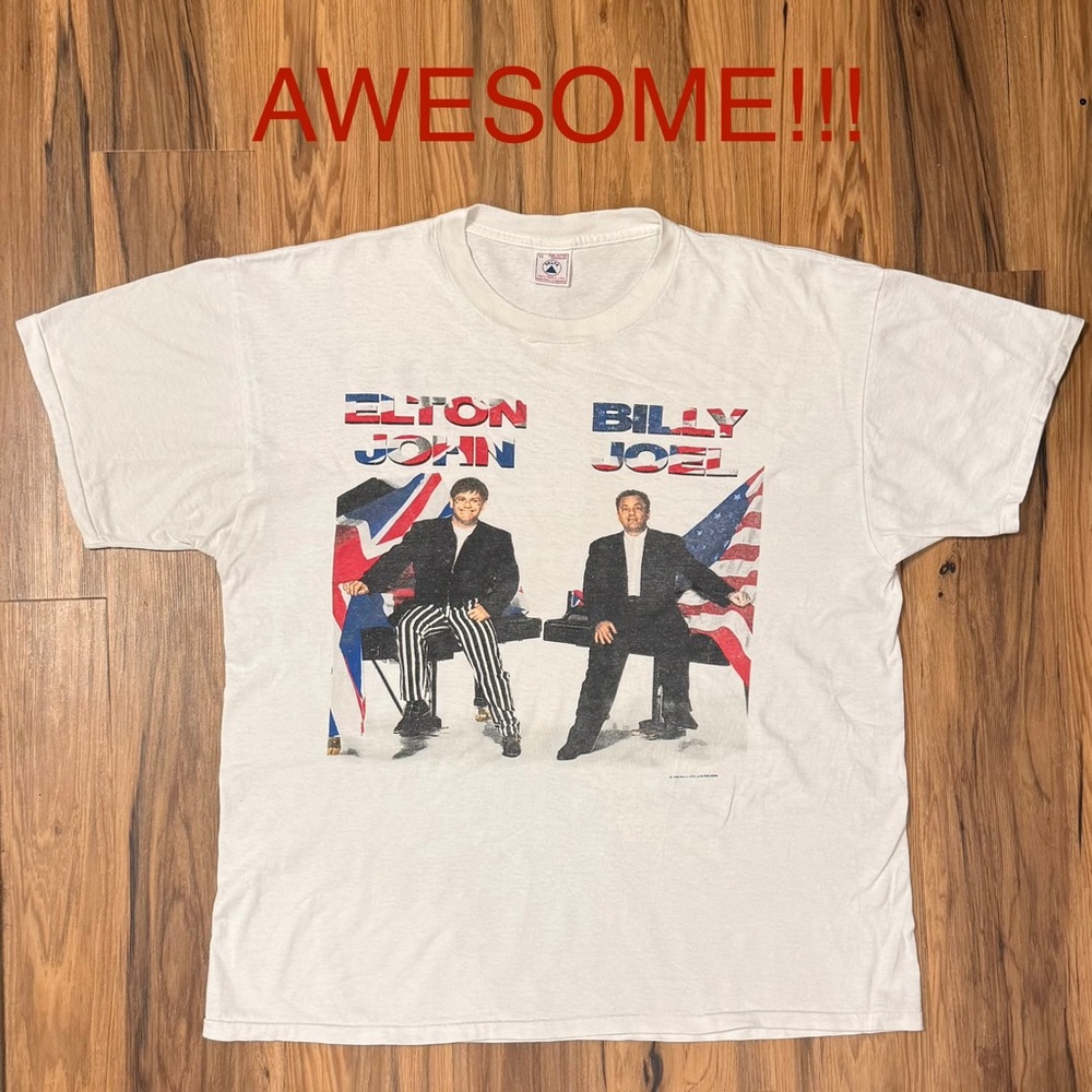 Elton John and Billy Joel 1990’s- Vintage, single stitch concert T-shirt - XL
